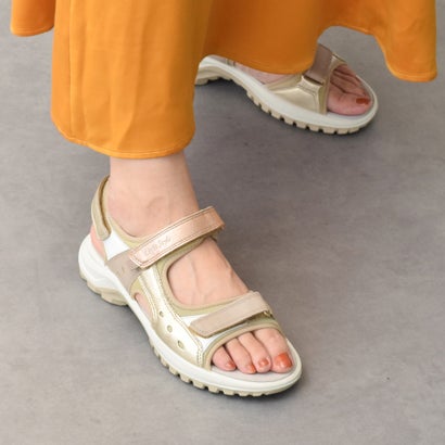 イマック IMAC 異素材コンビベルクロスポーツサンダル （ゴールド）