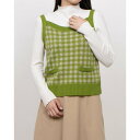 ジプシーブルー GIPSY BLUE ミックスウールブークレー格子チェックタンクトップ (グリーン)