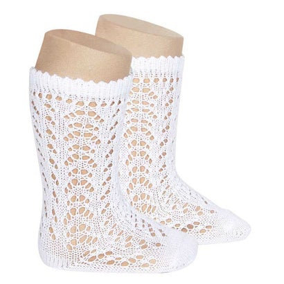 靴下 子供 6ヶ月〜3歳 パール オープンワーク ニーソックス 卒業式 入学式 入園式（ブランコ）
