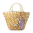 クーコ COOCO SMILY/パール刺繍ビーズハンドルカゴバッグ (ホワイト)