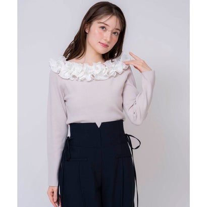 ノエラ Noela フリルモチーフニット （ライトグレー）のサムネイル
