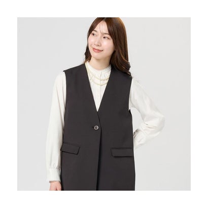 トーキョーシャツ TOKYO SHIRTS ロングジレ ダブルクロス素材 セットアップ可能 レディース (ブラック) トーキョーシャツ TOKYO SHIRTS ロングジレ ダブルクロス素材 セットアップ可能 レディース (ブラック)