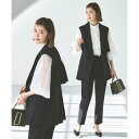 ルイルエブティック RUIRUE BOUTIQUE テーラードバックフリルジレ&スリムパンツスーツ (ブラック)