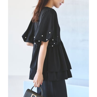 ルイルエブティック RUIRUE BOUTIQUE 【洗える/ストレッチ】選べるパンツ　パールバルーントップス＆テーパードパンツ/セミワイドパンツ （セミワイド/ブラック）