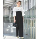 ルイルエブティック RUIRUE BOUTIQUE タックケープカラーブラウス&サロペットセット (ホワイト×ブラック)