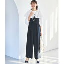 ルイルエブティック RUIRUE BOUTIQUE タックケープカラーブラウス&サロペットセット (ホワイト×ネイビー)