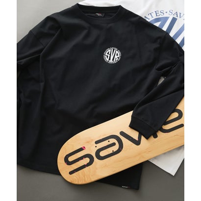 ジーンズメイト JEANS MATE 【SAVIER】サークルロゴ プリント ロンT （ブラック）