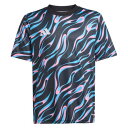 アディダス adidas アディダス adidas サッカー 半袖 トレーニング ジャージー キッズ JVV11 (JL9525 ブラック/ブルーバー)