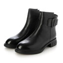 スペシャリテ Specialites バックルデザインレザーショートブーツ (ブラック)