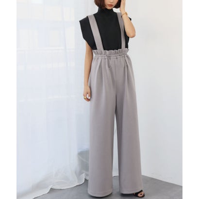 エルフランク ELFRANK サスペンダー付きドロストハイウエストパンツ【洗える】 (グレー) エルフランク ELFRANK サスペンダー付きドロストハイウエストパンツ【洗える】 (グレー)