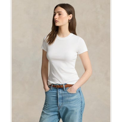 ポロ ラルフ ローレン POLO RALPH LAUREN リブド コットン Tシャツ (100ホワイト) ポロ ラルフ ローレン POLO RALPH LAUREN リブド コットン Tシャツ (100ホワイト)