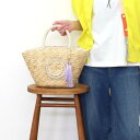 クーコ COOCO SMILEY パール刺繍ビーズハンドルカゴバッグ (ナチュラル)