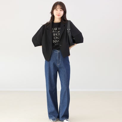 アレッタ ヴィータ Aletta vita ダブルクロスランタンスリーブジャケット （ブラック）