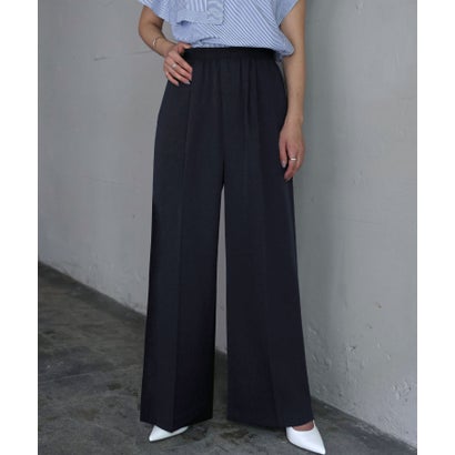 エルフランク ELFRANK ウエストゴムタックワイドパンツ【洗える】 （ネイビー）