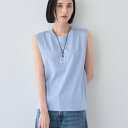 インディヴィ INDIVI 【洗える】きれいめノースリーブトップス (サックスブルー(090))