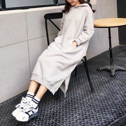 メゾンドラティール maison de LATIR スウェットパーカーロングワンピース （グレー）