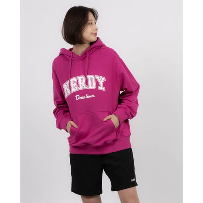 ノルディ NERDY OUTLINE ARCH LOGO HOODIE （PLUM）　アウトラインアーチロゴフーディー（プラム）