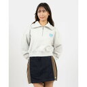 ノルディ NERDY W'S SOUFFLE CROPPED SWEATSHIRT (MELANGE WHITE) ソッフルクロップドスウェットシャツ(メランジ...