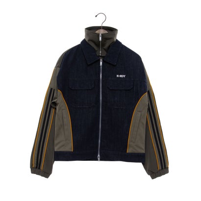 ノルディ NERDY UNI DENIM MIX TRACK TOP (KHAKI) デニムミックストラックトップ(カーキ)