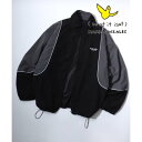 マークゴンザレス Mark Gonzales 別注 オーバーサイズ パイピング ナイロンジャケット/トラックジャケット ブルゾン (ブラック系その他)