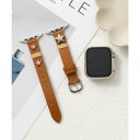 エモニーク emonique スマートウォッチバンド 本革【38/40/41/42/44/45/49mm対応】 (ライトブラウン)