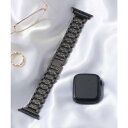 エモニーク emonique 合金 Apple Watch Band スマートウォッチバンド【38/40/41/42/44/45/49mm対応】 (ブラック)