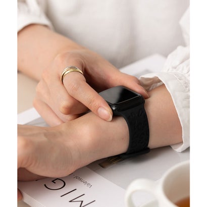 エモニーク emonique スマートウォッチバンド シリコン製【38/40/41/42/44/45/49mm対応】 （ブラック）