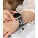 エモニーク emonique パール Apple Watch Band スマートウォッチバンド【38/40/41/42/44/45/49mm対応】 (ブラック)