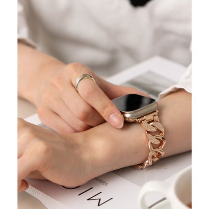 エモニーク emonique スマートウォッチバンド 合金【38/40/41/42/44/45/49mm対応】 （ピンクゴールド）