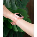 エモニーク emonique スマートウォッチバンド付きケース【38/40/41/42/44/45/49mm対応】 (ピンク)