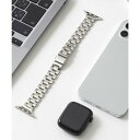 エモニーク emonique ステンレス製 Apple Watch Band スマートウォッチバンド【38/40/41/42/44/45/49mm対応】 (シル...