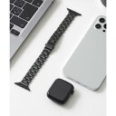 エモニーク emonique ステンレス製 Apple Watch Band スマートウォッチバンド【38/40/41/42/44/45/49mm対応】 (ブラック)
