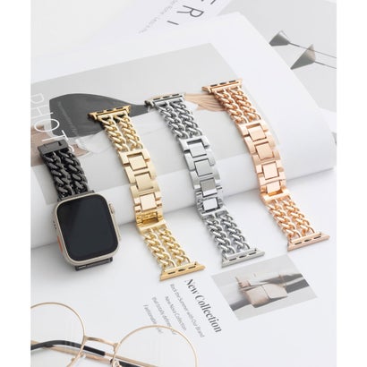 エモニーク emonique ステンレス製 Apple Watch Band スマートウォッチバンド【38/40/41/42/44/45/49mm対応】 （ゴールド）