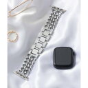 エモニーク emonique ステンレス製 Apple Watch Band スマートウォッチバンド【38/40/41/42/44/45/49mm対応】 (シルバー)