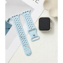 エモニーク emonique スマートウォッチバンド シリコン製【38/40/41/42/44/45/49mm対応】 (ライトブルー)