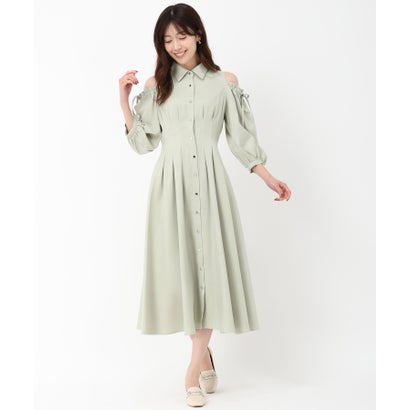 ミッシュマッシュ MISCH MASCH 2025春夏新作 肩開きシャツワンピース/MM517404 (GREEN) ミッシュマッシュ MISCH MASCH 2025春夏新作 肩開きシャツワンピース/MM517404 (GREEN)