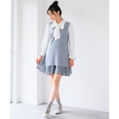 ミッシュマッシュ MISCH MASCH 2025春夏新作 裾シフォンフリルミニジャンスカ/MM517409 (L.GREY)