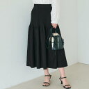 コカ coca ポリエステルウーリーリブスカート (Black)