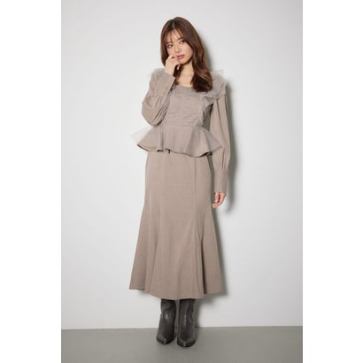 チュールドッキングマーメイドワンピース BEG