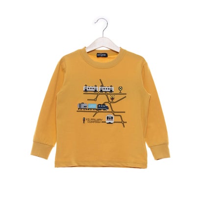 クレードスコープ kladskap 電車マップ長袖Tシャツ （カラシ）