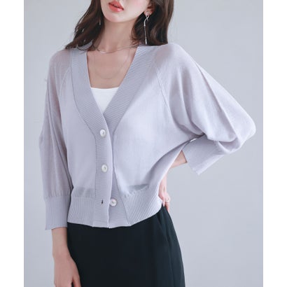 セゾンドパピヨン SAISON DE PAPILLON ラグランスリーブVネックカーディガン （ラベンダー）のサムネイル