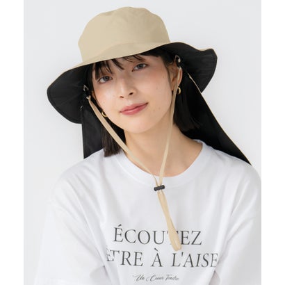 【Wpc.公式】帽子 接触冷感 サンシェード UVハット 遮光 軽量 コンパクト 紐付き 洗濯可能 （ベージュ）