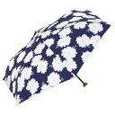 【Wpc.公式】雨傘 フルール ミニ 50cm 軽量 晴雨兼用 傘 レディース 折りたたみ傘 (ネイビー)