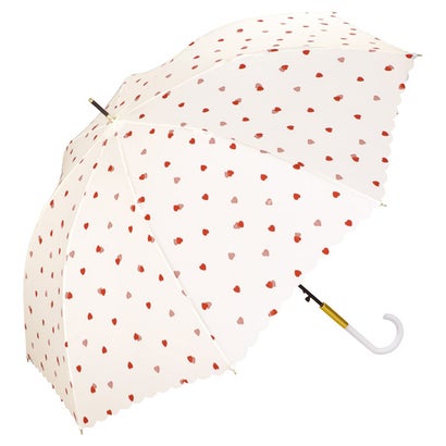 【Wpc.公式】雨傘 ドローイングチェックハート 58cm ジャンプ傘 晴雨兼用 傘 レディース 長傘 (オフ)