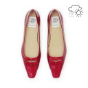 【25SS】【レイン対応】エマ フランシス Emma Francis ダブルリボン フラットパンプス (レッド エナメル)