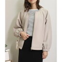 リベル モア libelle more ダンボールポンチ ノーカラーギャザーブルゾン (ベージュ)