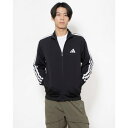 アディダス adidas メンズ 長袖ジャージジャケット M MH 3S トラックトップ JV6977 (ブラック/ホワイト)