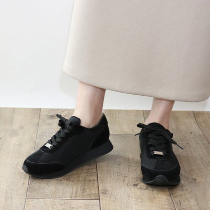 フィン Fin ナイロンコンビ厚底スニーカー【低反発スポンジ入り】 （ブラック）のサムネイル