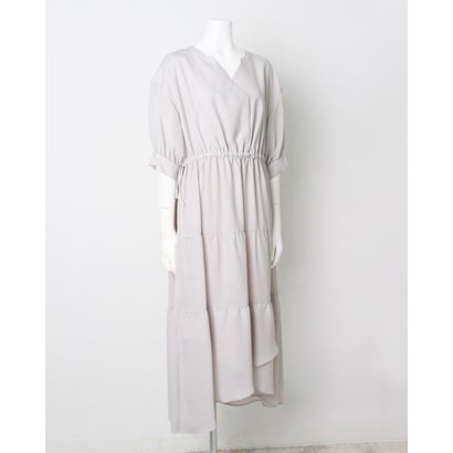 マーサ MARTHA 日本製カシュクールラップワンピース （グレー）