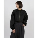 マガジンデモードオンジェナ MAGASIN DE MODE Onjna バルーンスリーブ ショートジップジャケット trc (ブラック)